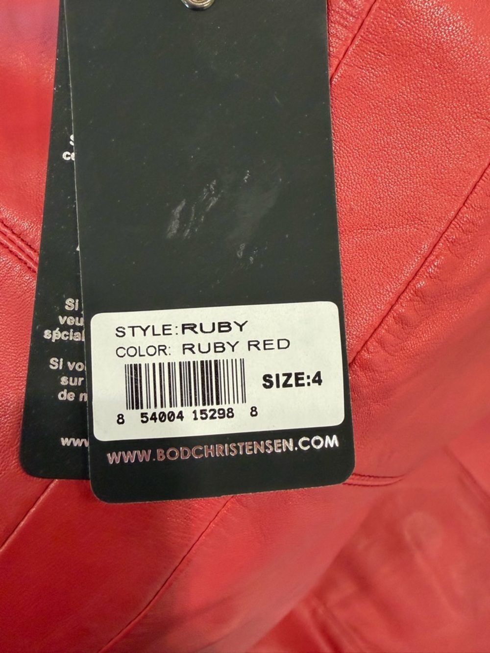 Red Leather Halter Midi Dress - Picture 6 of 8